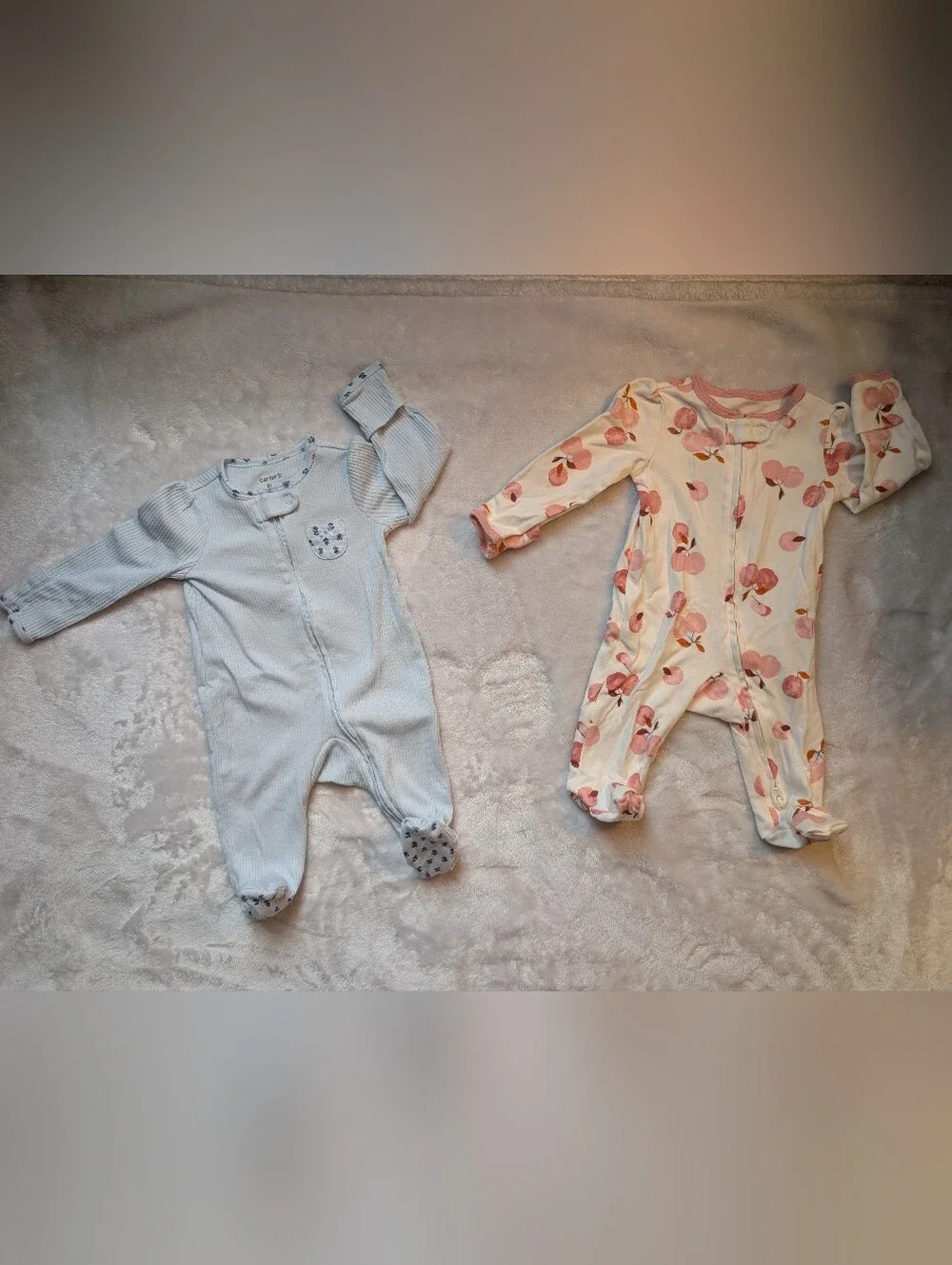 Carter's 3M 2-Way Zip Sleep & Play Footie Pajama Bundle Pink Blue 2 Pack